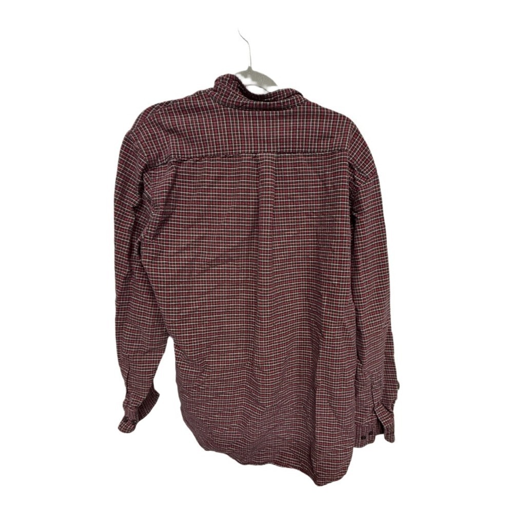 LL Bean Shirt Mens Large Tall Button Down Red White Check Traditional Fit - Picture 4 of 5
